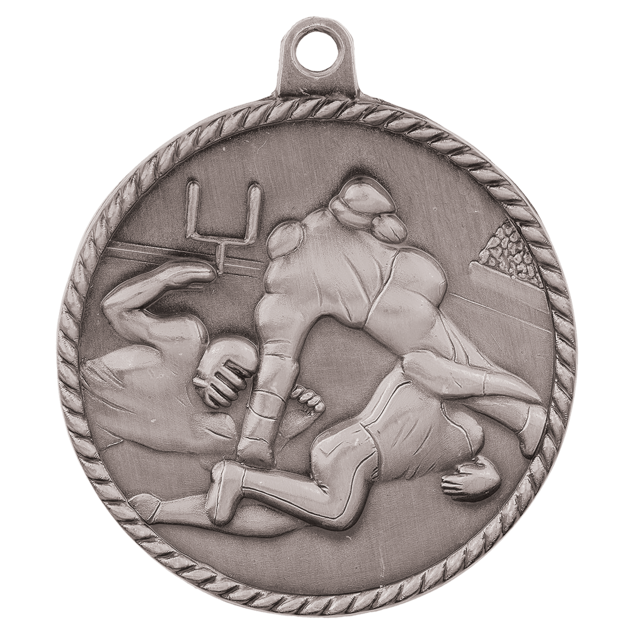2" Antique Bronze Football High Relief Medal