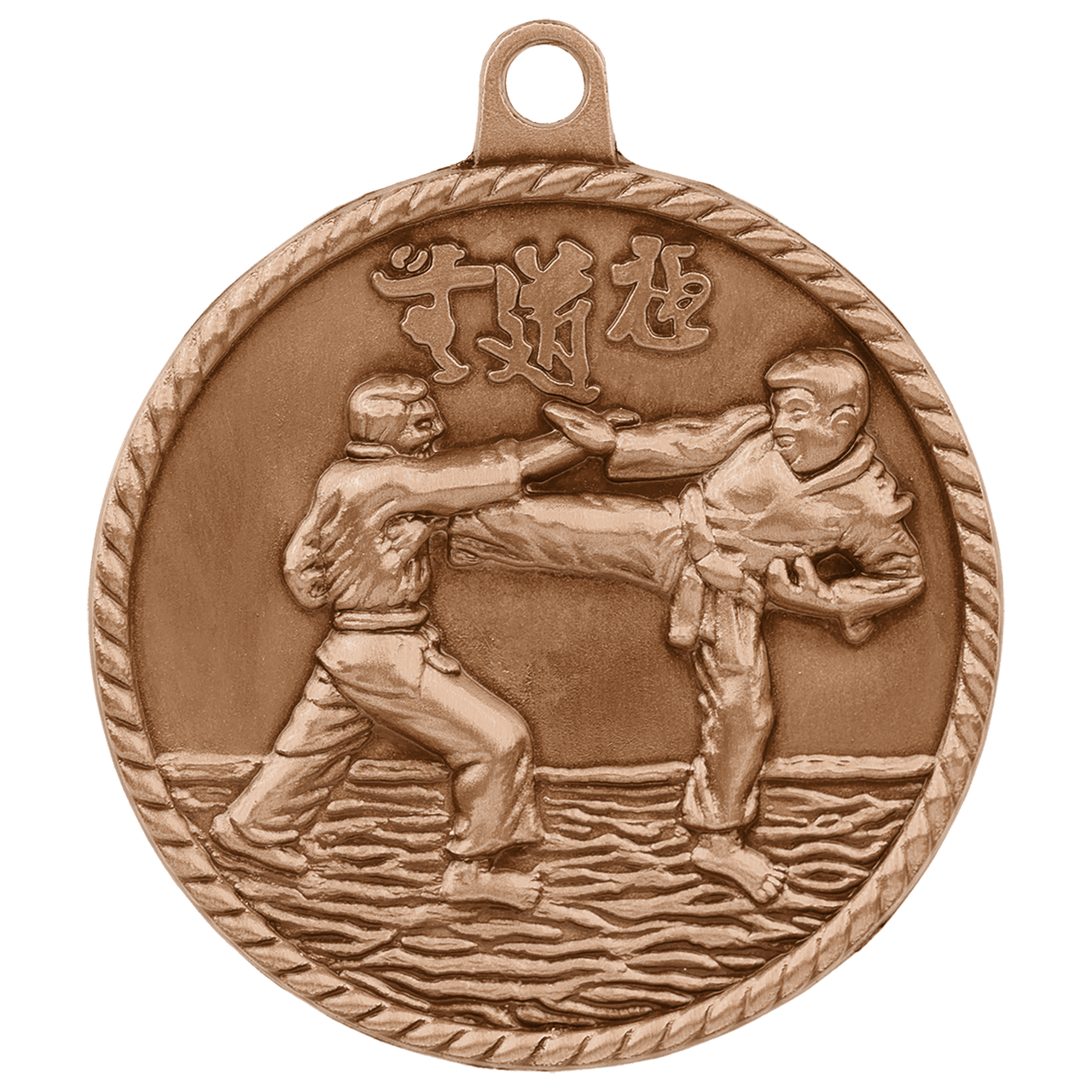 2" Antique Gold Martial Arts High Relief Medal