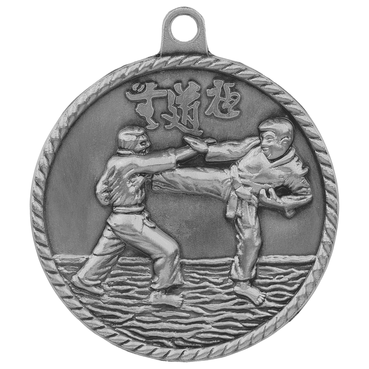 2" Antique Gold Martial Arts High Relief Medal