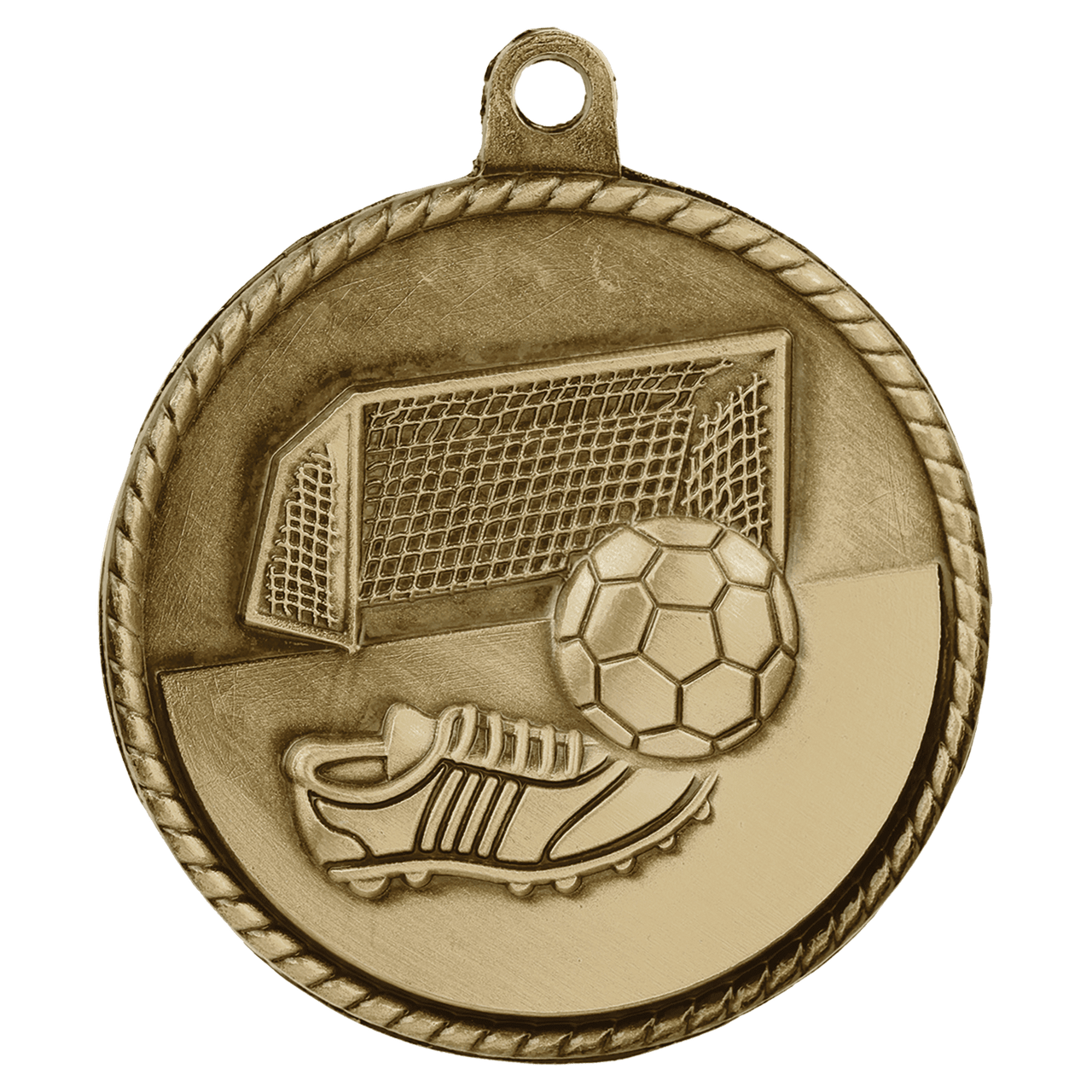 2" Antique Silver Soccer High Relief Medal