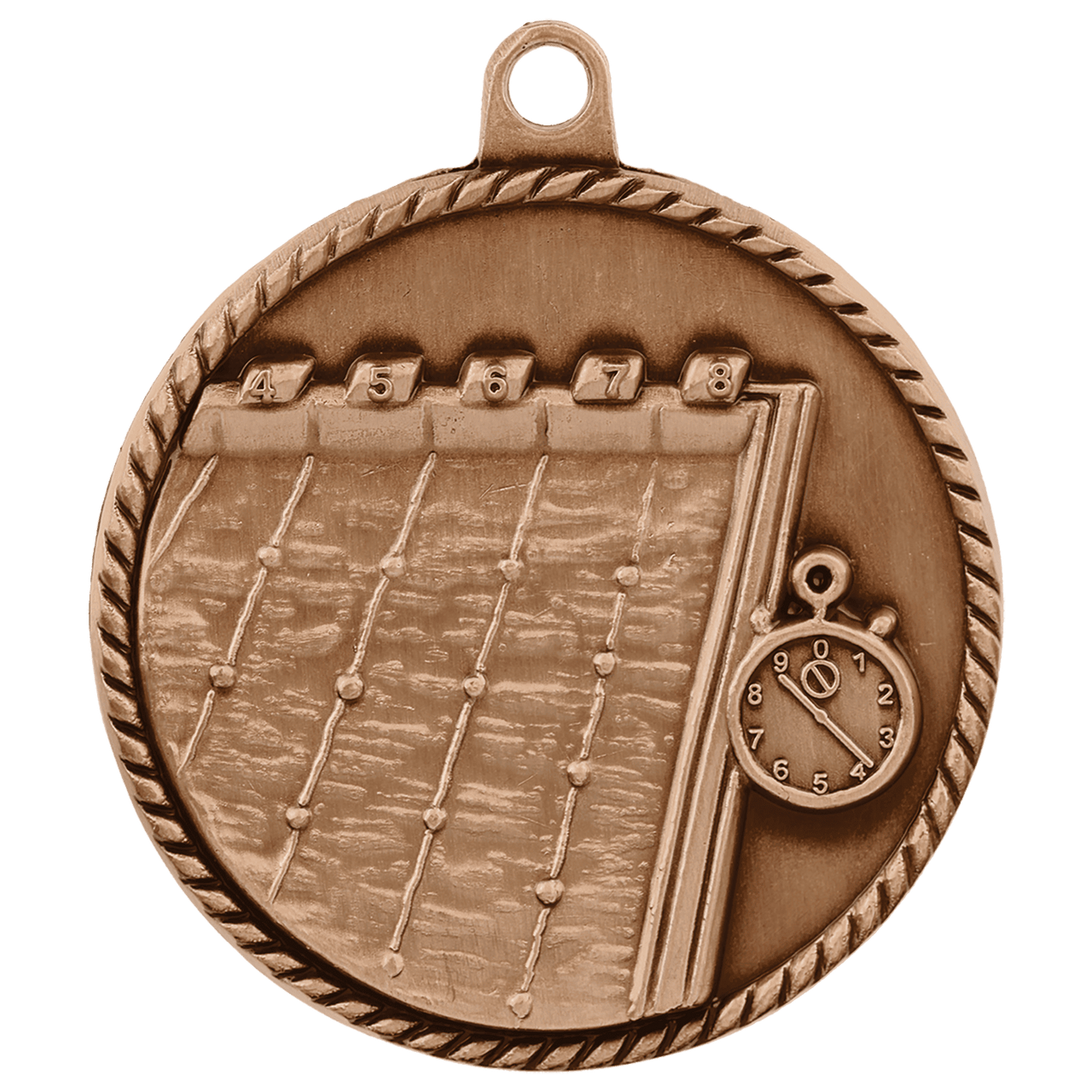 2" Antique Gold Swimming High Relief Medal