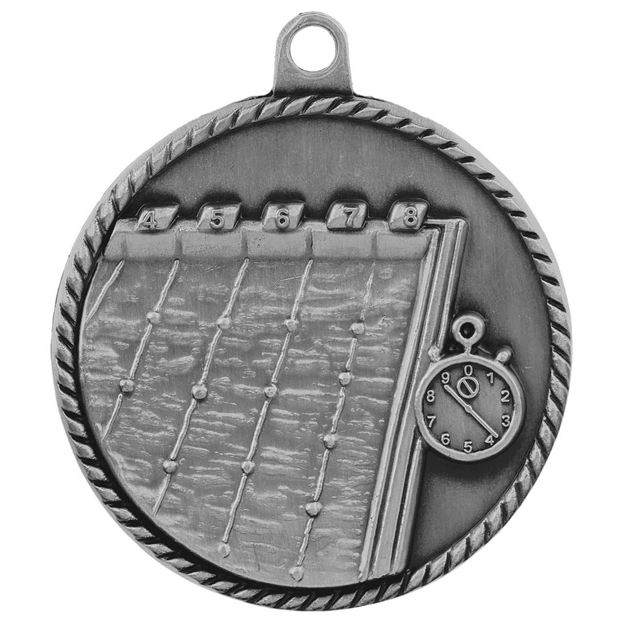 2" Antique Gold Swimming High Relief Medal