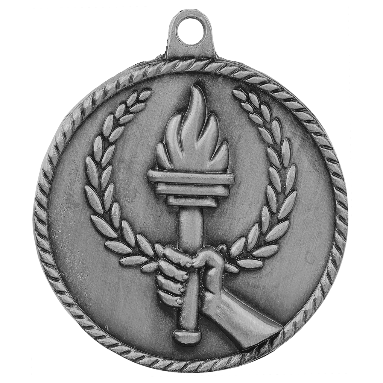2" Antique Bronze Torch High Relief Medal