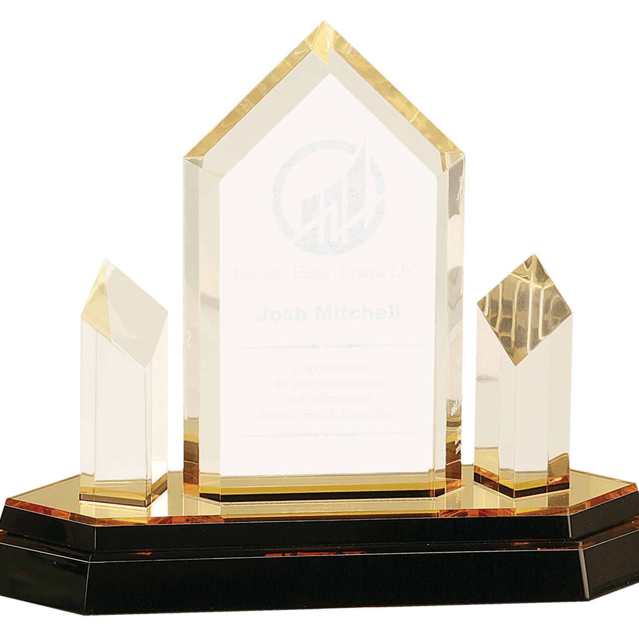 8 1/4" Gold Jewel Tower Impress Acrylic