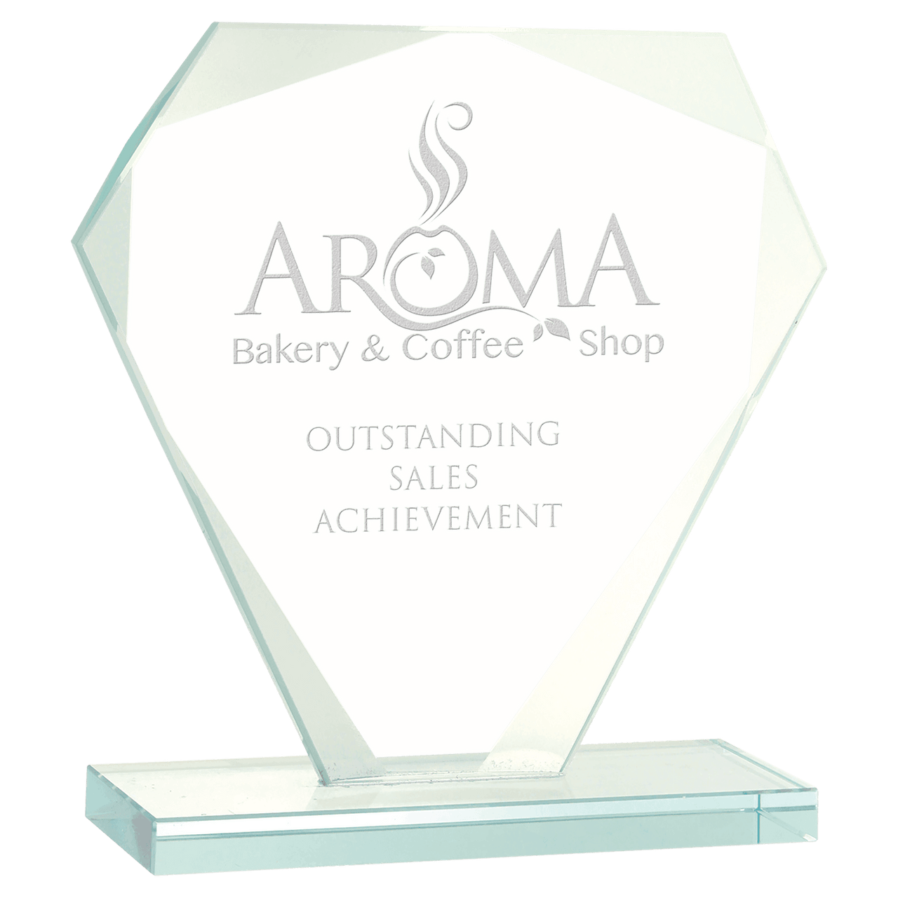 6 1/4" Cut Diamond Jade Glass Award