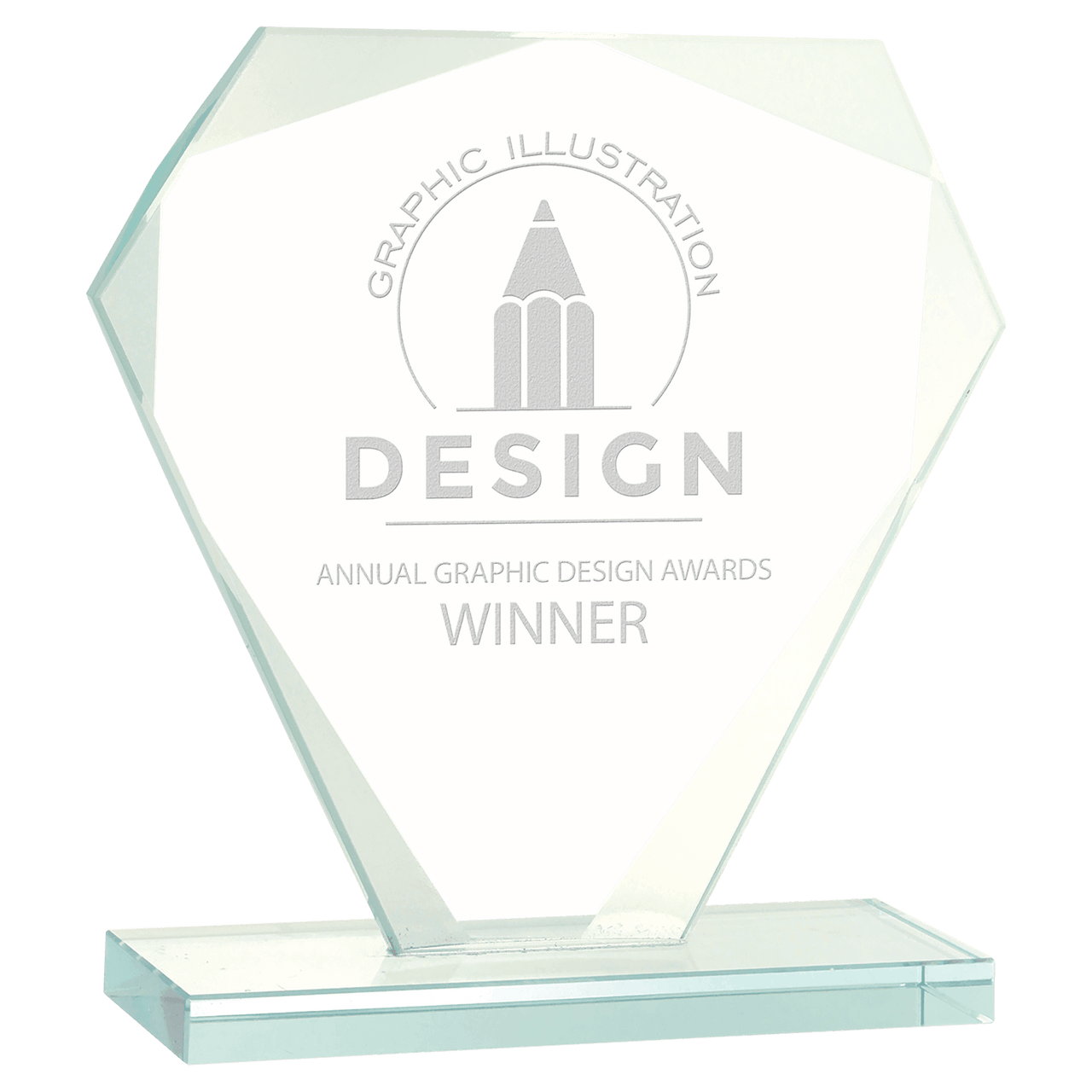 6 1/4" Cut Diamond Jade Glass Award