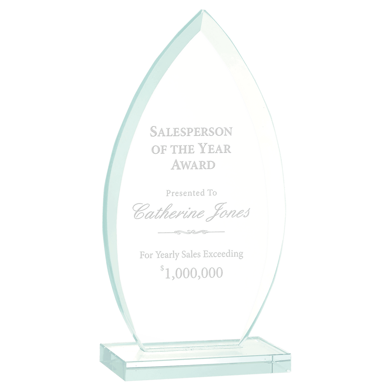 7" Oval Jade Glass Award