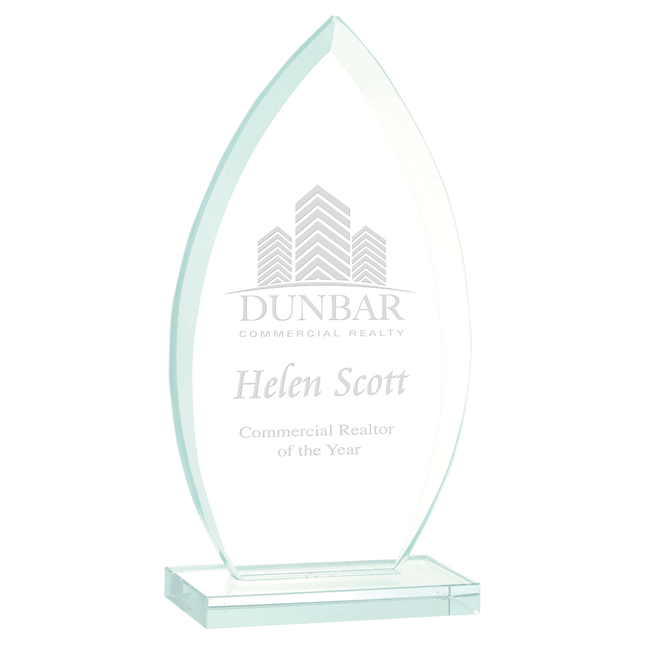 7" Oval Jade Glass Award