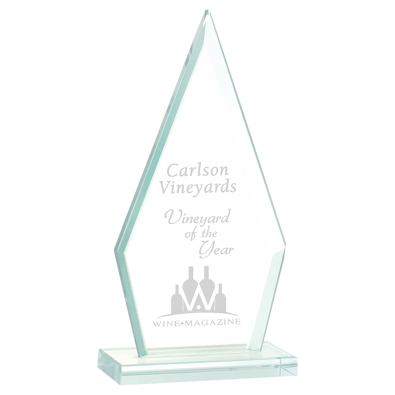 6 3/4" Triangle Jade Glass Award