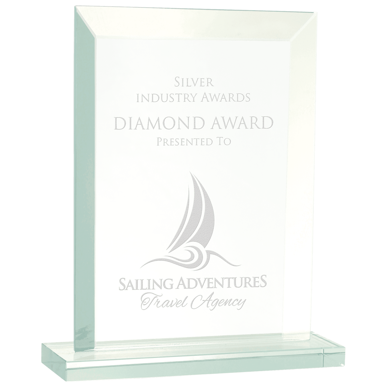 7 3/4" Rectangle Jade Glass Award