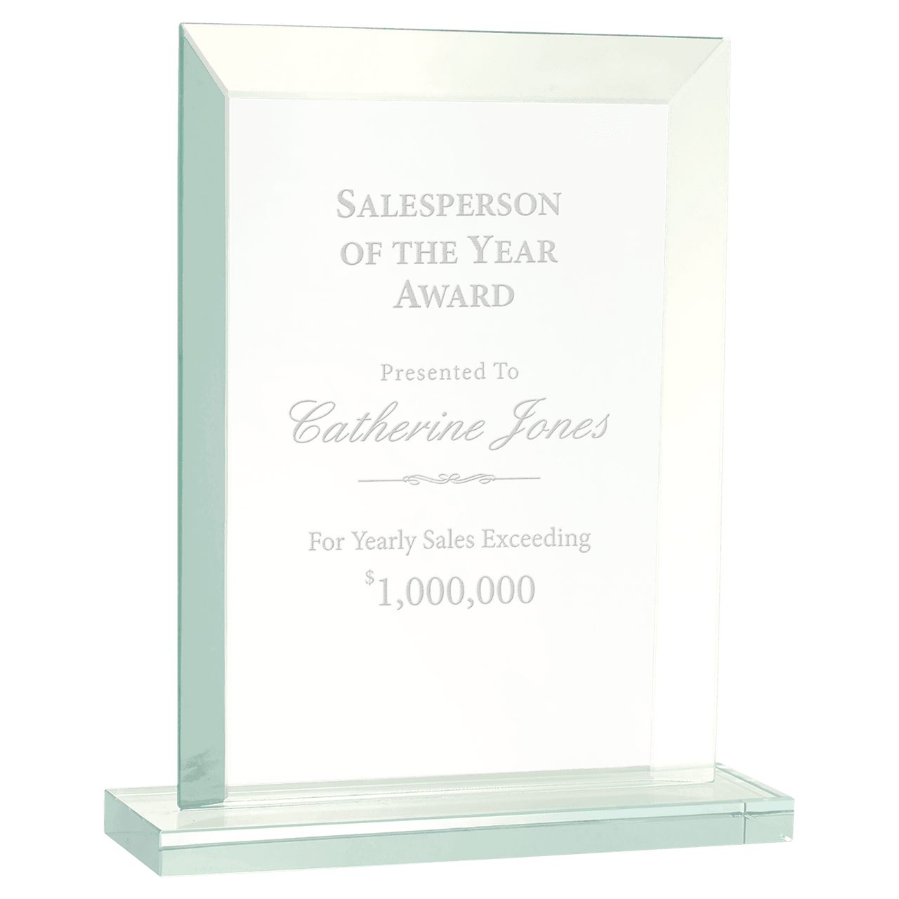 7 3/4" Rectangle Jade Glass Award