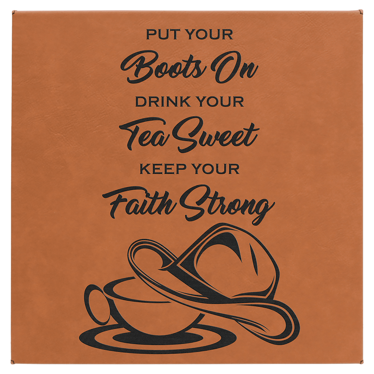 10" x 10" Teal Laserable Leatherette Wall Decor with Sawtooth Hanger