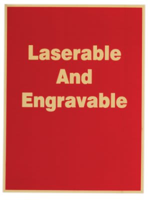 6" x 8" Red/Gold Brass Plated Steel Plaque Plate