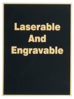 7" x 10" Black/Gold Brass Plated Steel Plaque Plate