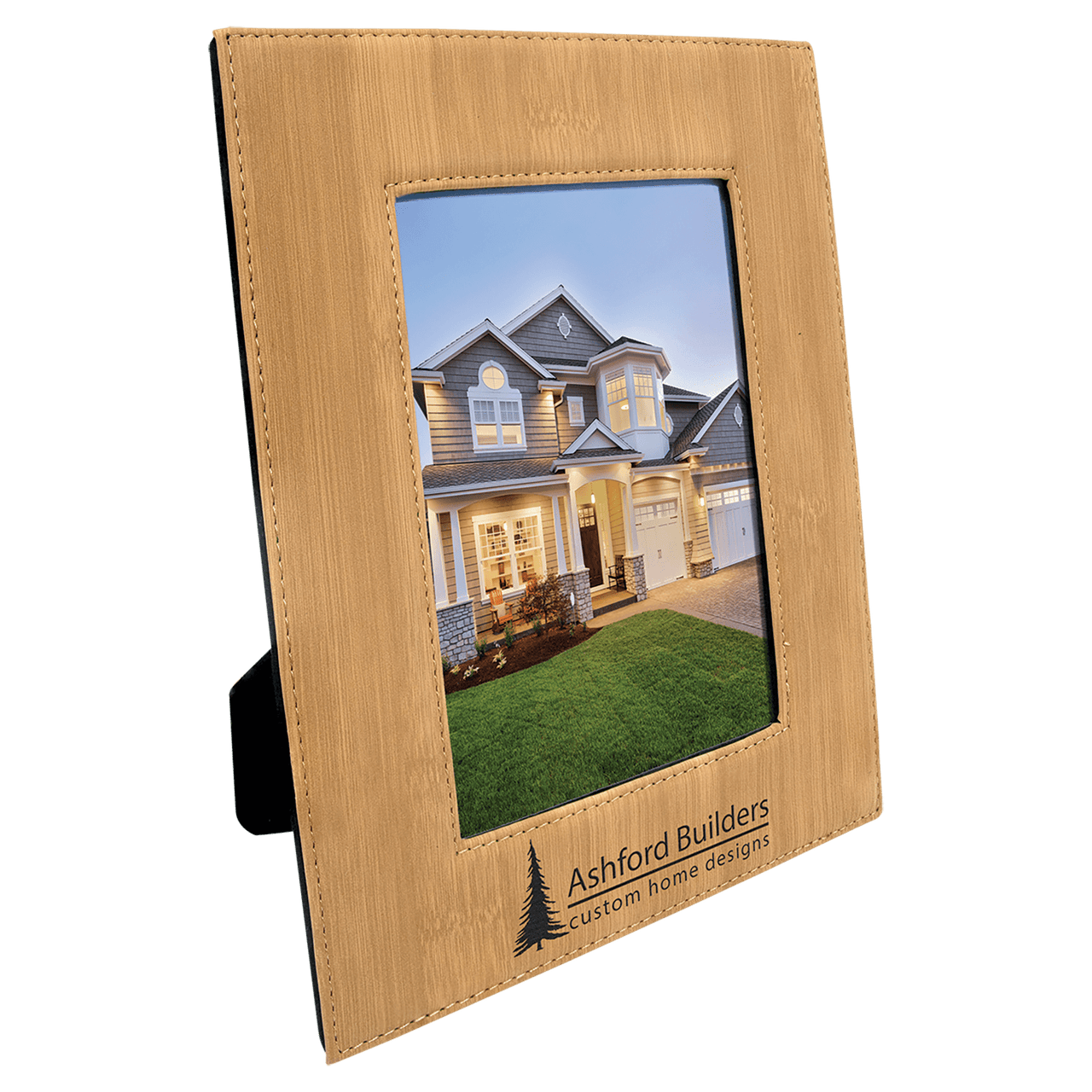 5" x 7" Gray Laserable Leatherette Photo Frame