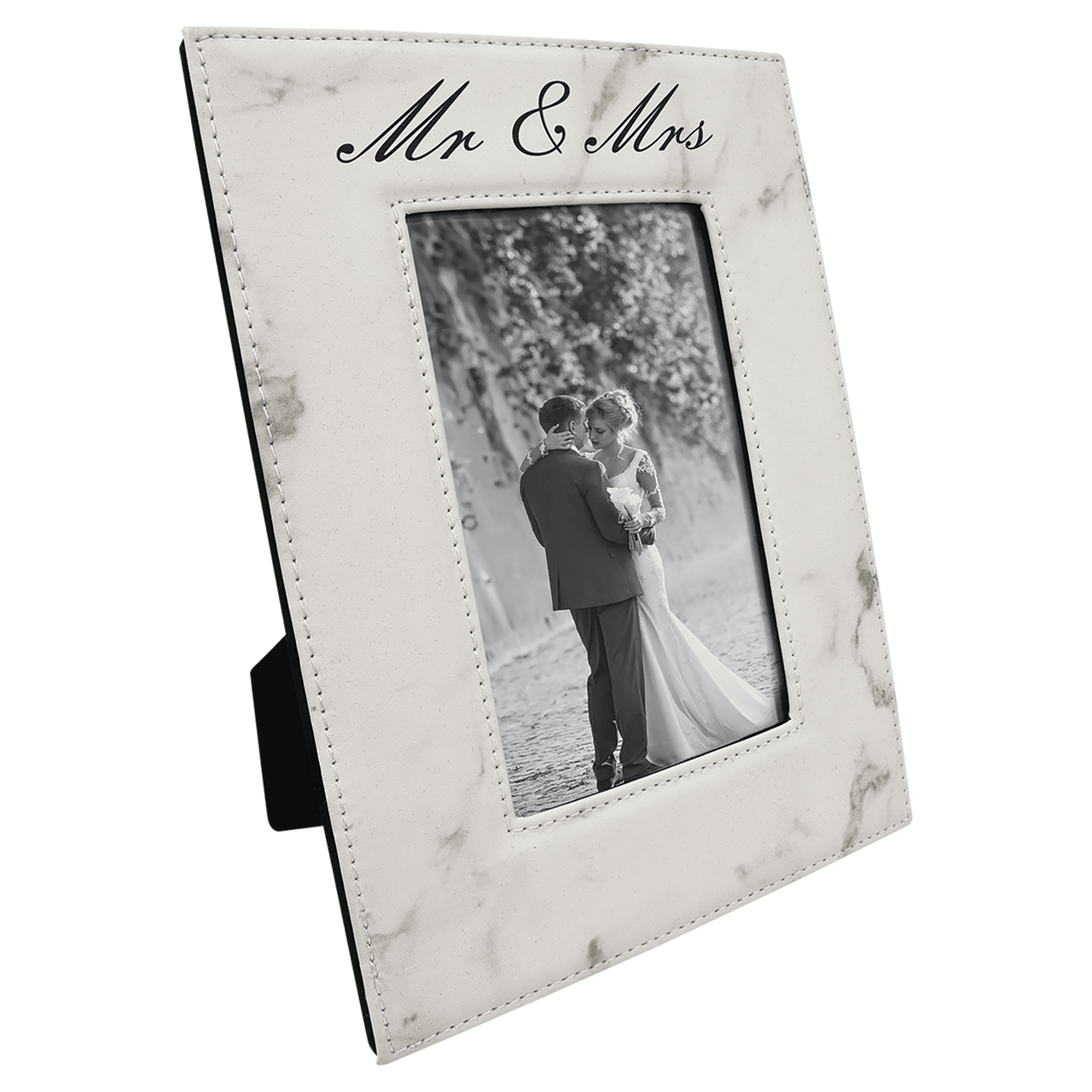 4" x 6" Dark Brown Laserable Leatherette Photo Frame