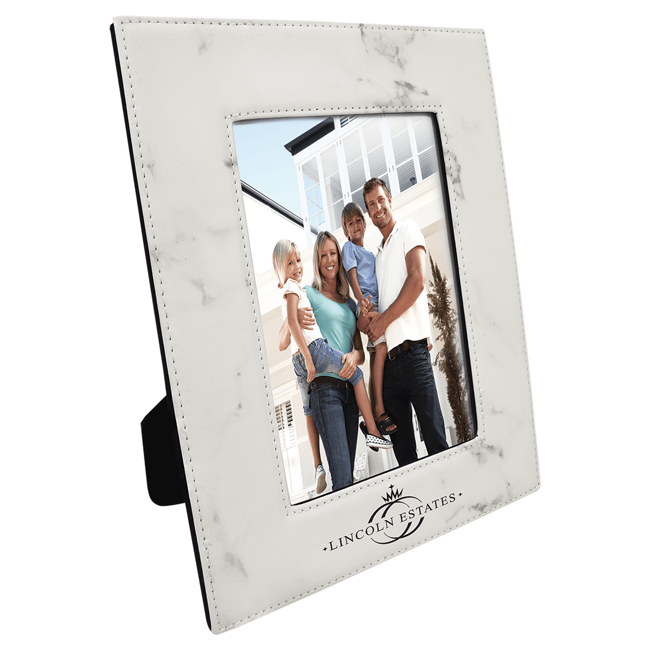5" x 7" Gray Laserable Leatherette Photo Frame