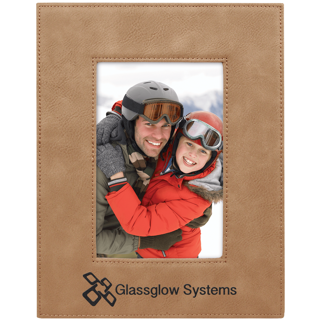 4" x 6" Dark Brown Laserable Leatherette Photo Frame