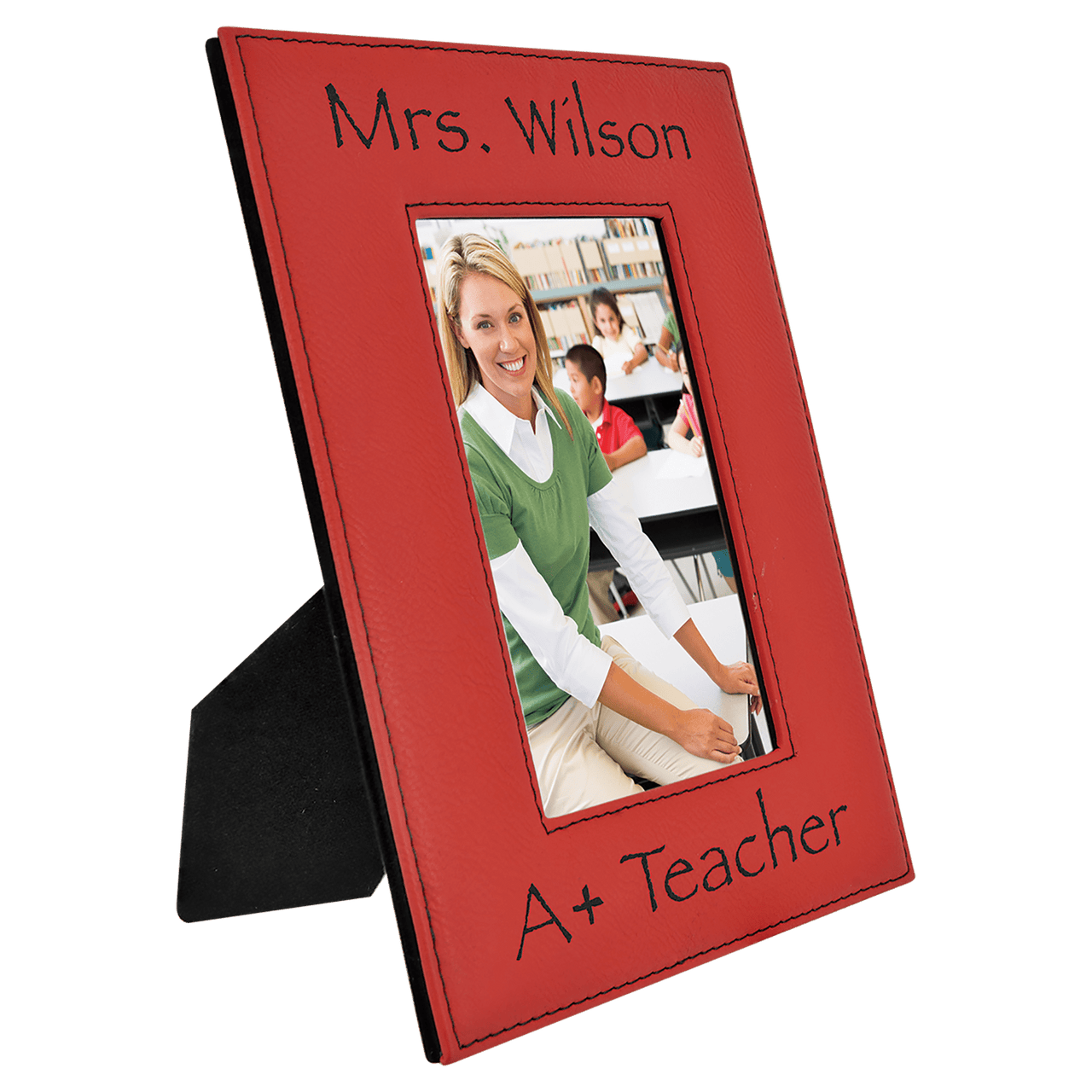 4" x 6" Dark Brown Laserable Leatherette Photo Frame