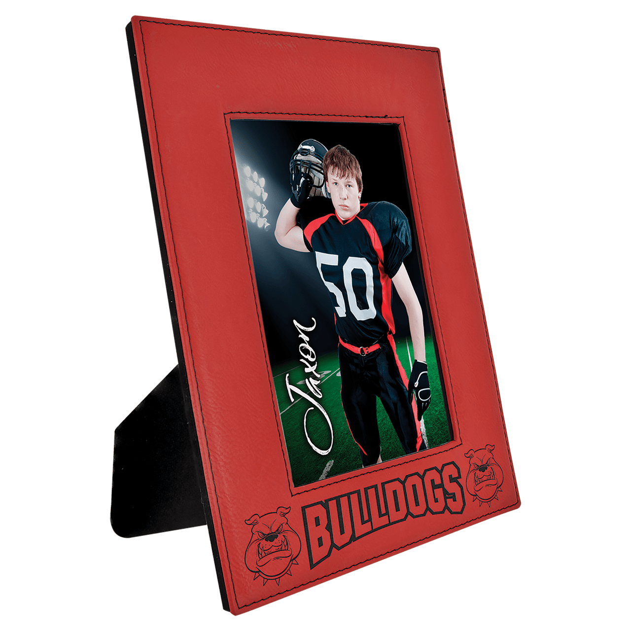 5" x 7" Gray Laserable Leatherette Photo Frame