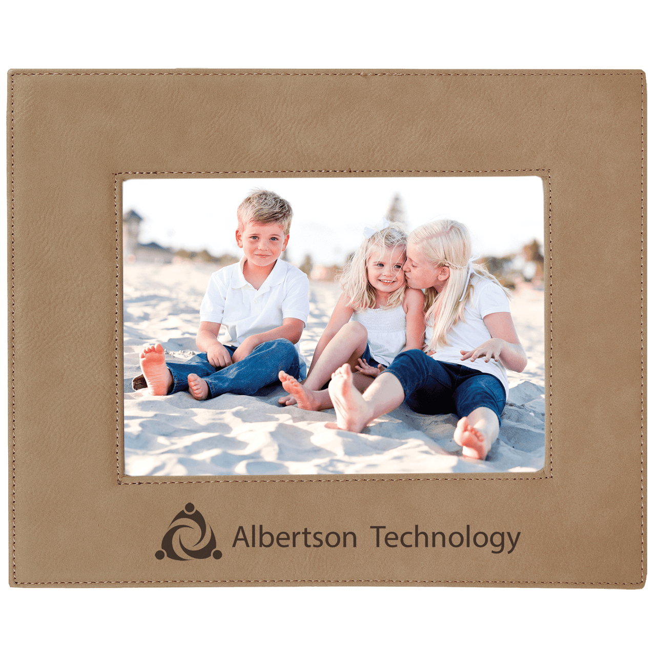 5" x 7" Gray Laserable Leatherette Photo Frame
