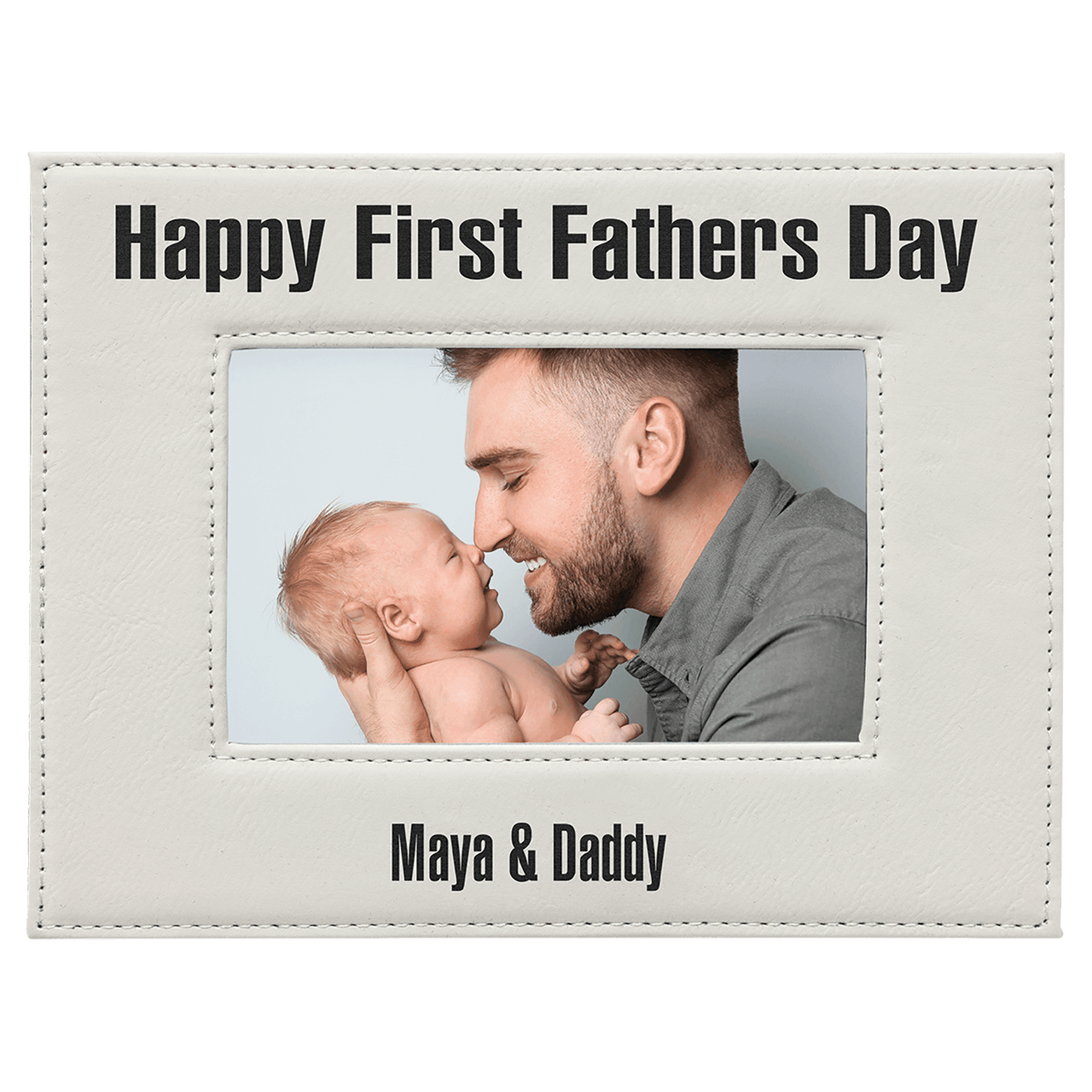 4" x 6" Dark Brown Laserable Leatherette Photo Frame
