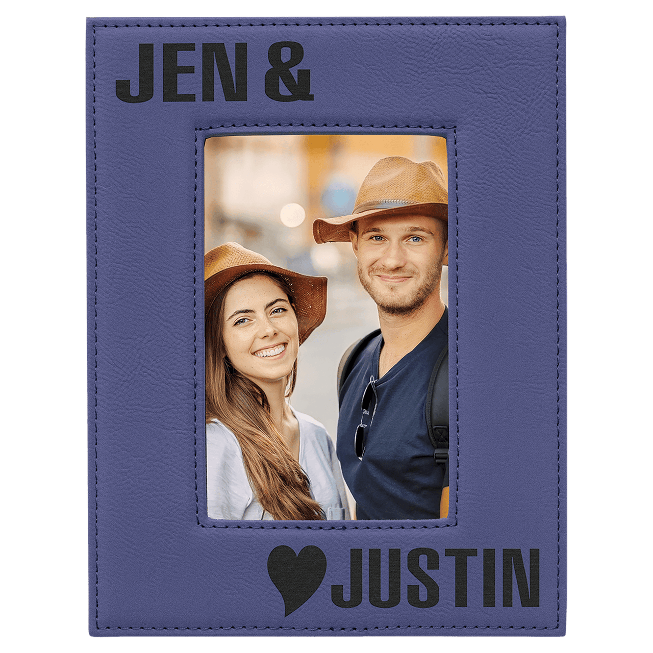 4" x 6" Dark Brown Laserable Leatherette Photo Frame