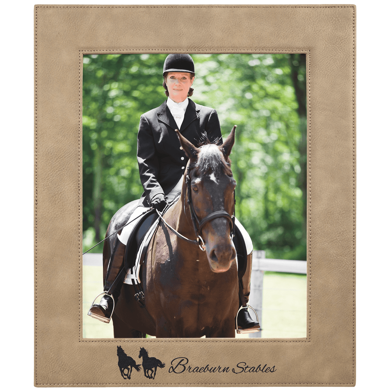 8" x 10" Rawhide Laserable Leatherette Photo Frame