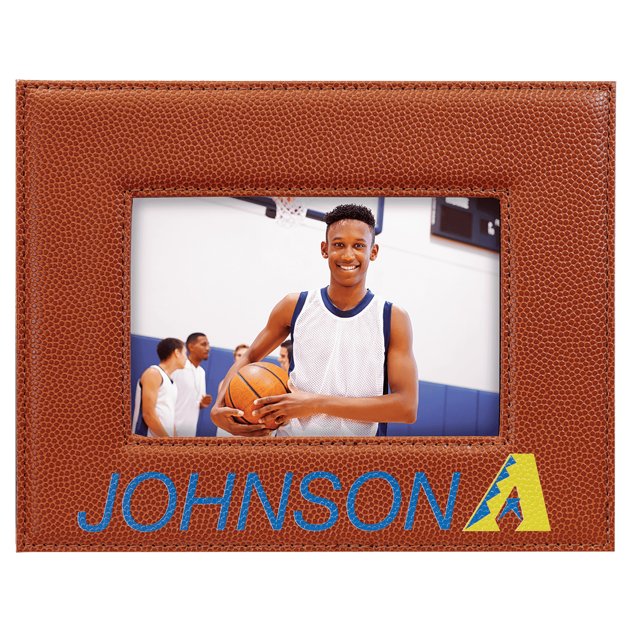 4" x 6" Basketball Laserable Leatherette Photo Frame