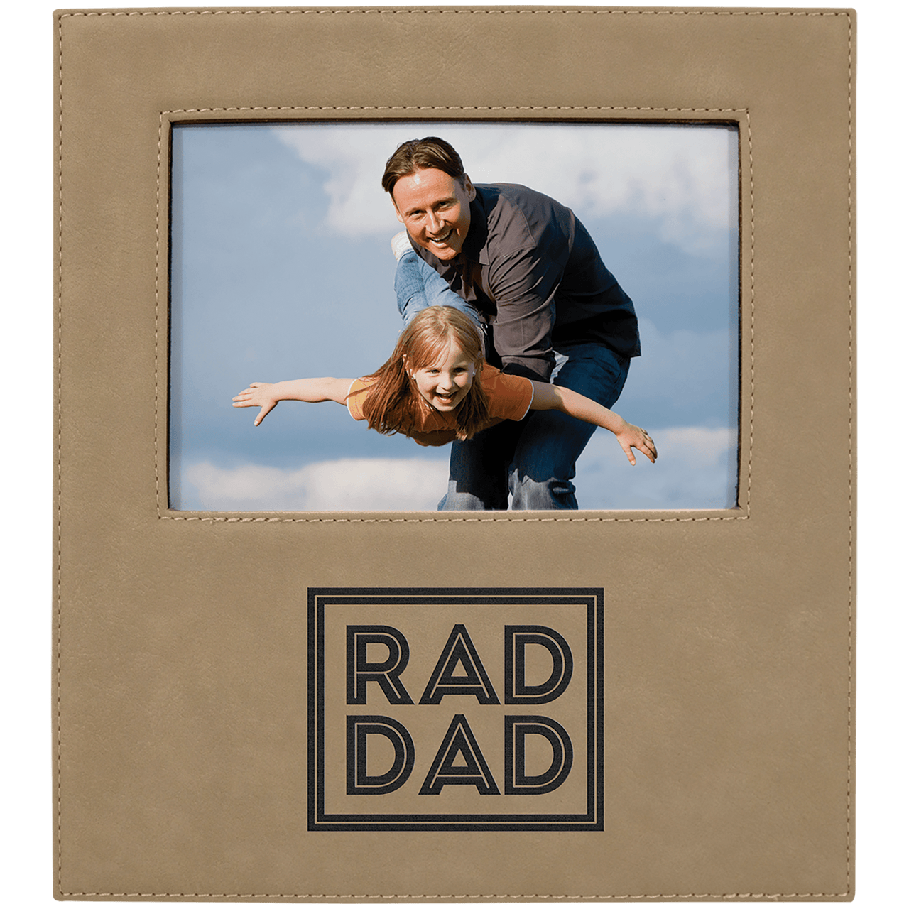 5" x 7" Gray Laserable Leatherette Photo Frame