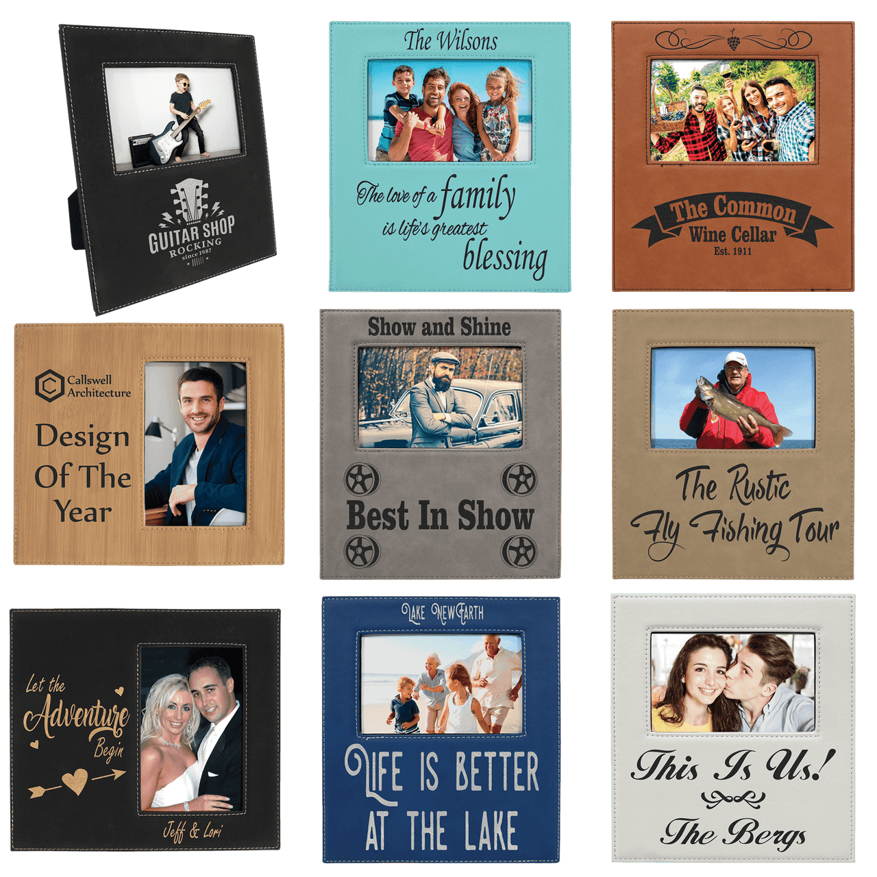 4" x 6" Dark Brown Laserable Leatherette Photo Frame