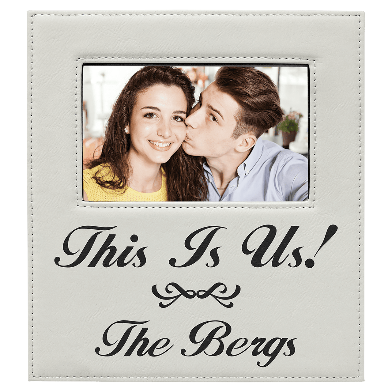 4" x 6" Dark Brown Laserable Leatherette Photo Frame