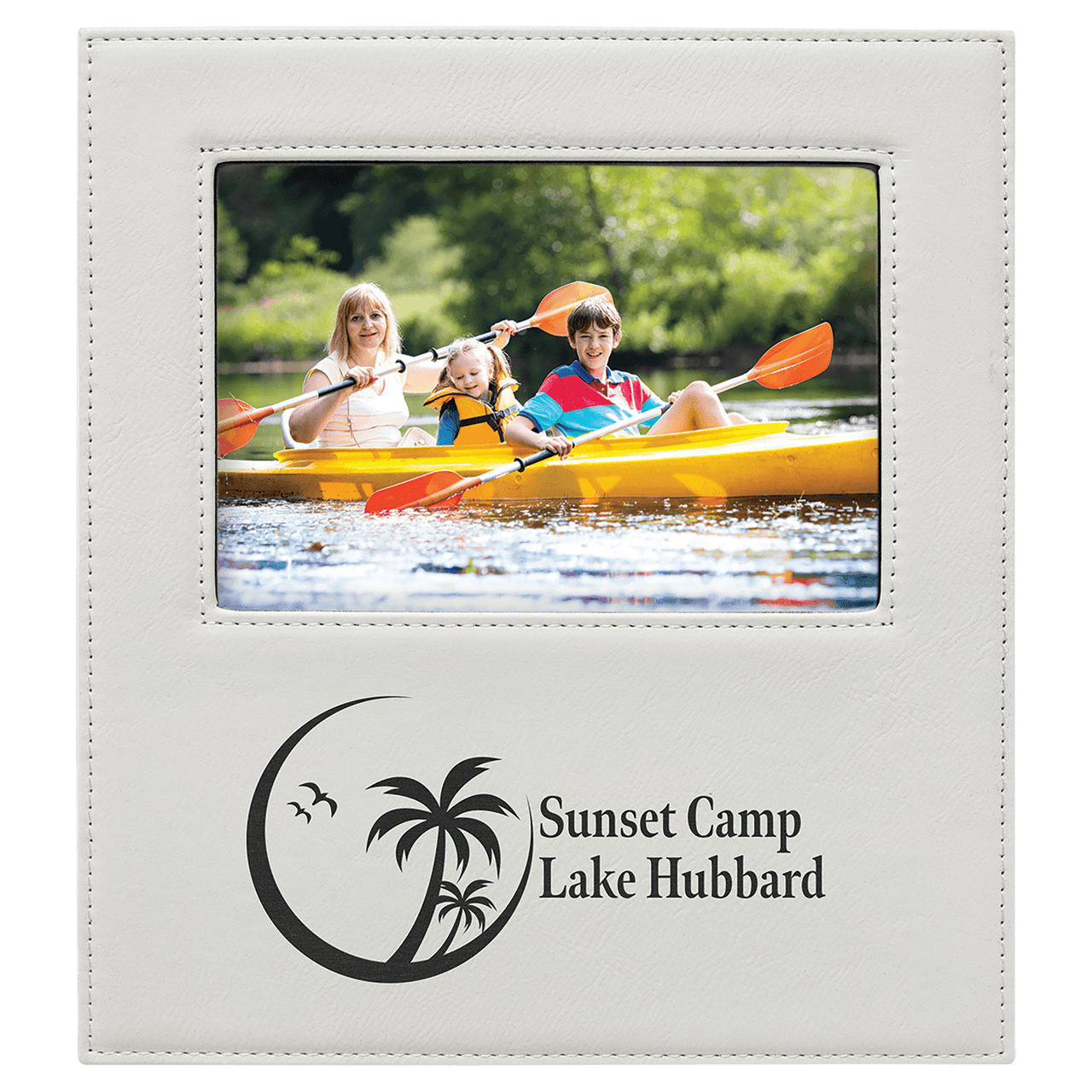5" x 7" Gray Laserable Leatherette Photo Frame