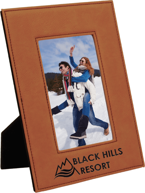 4" x 6" Dark Brown Laserable Leatherette Photo Frame