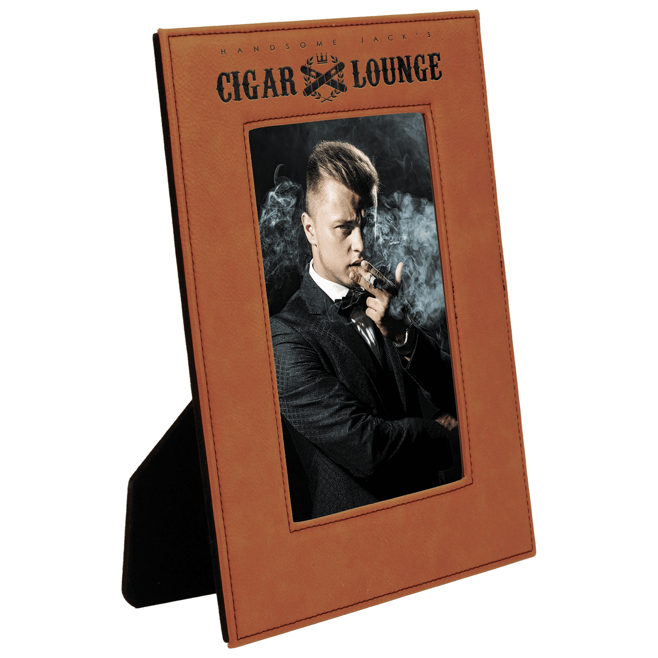 5" x 7" Gray Laserable Leatherette Photo Frame