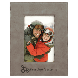 4" x 6" Dark Brown Laserable Leatherette Photo Frame