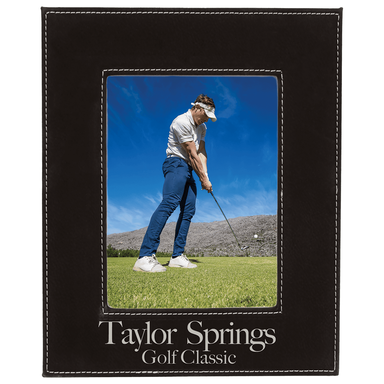 5" x 7" Gray Laserable Leatherette Photo Frame