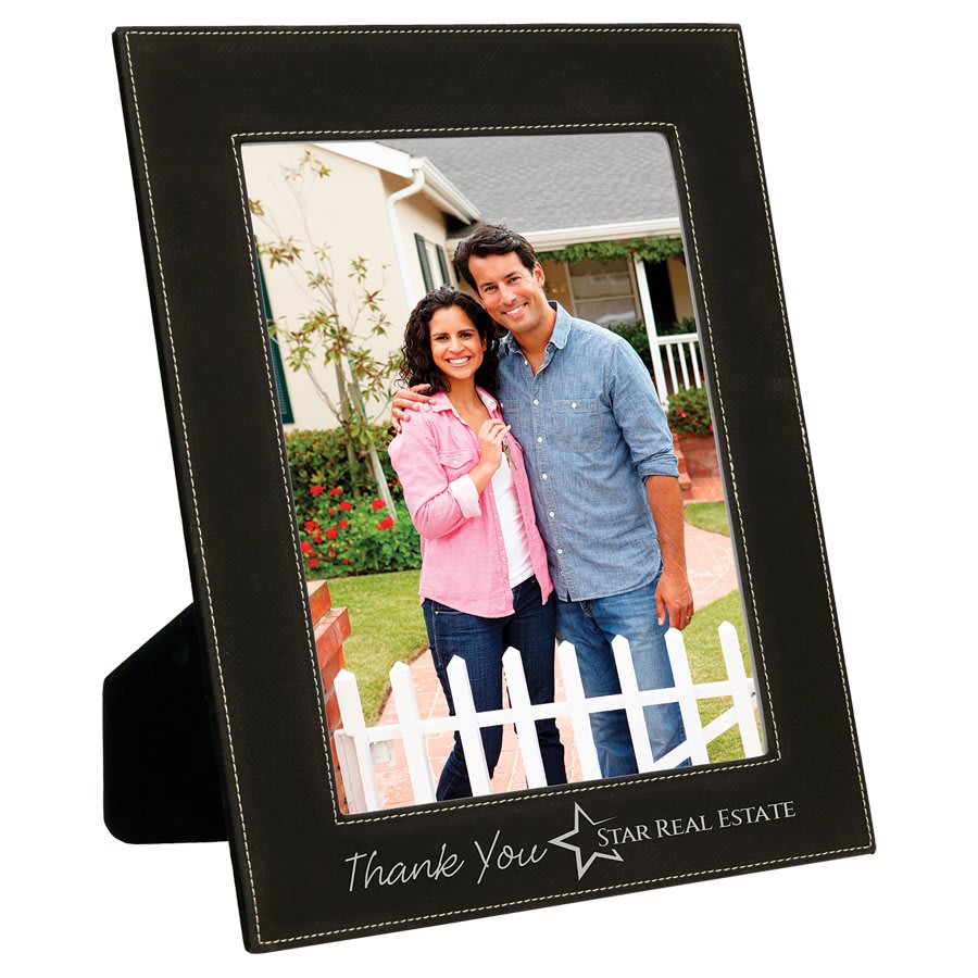 8" x 10" Rawhide Laserable Leatherette Photo Frame