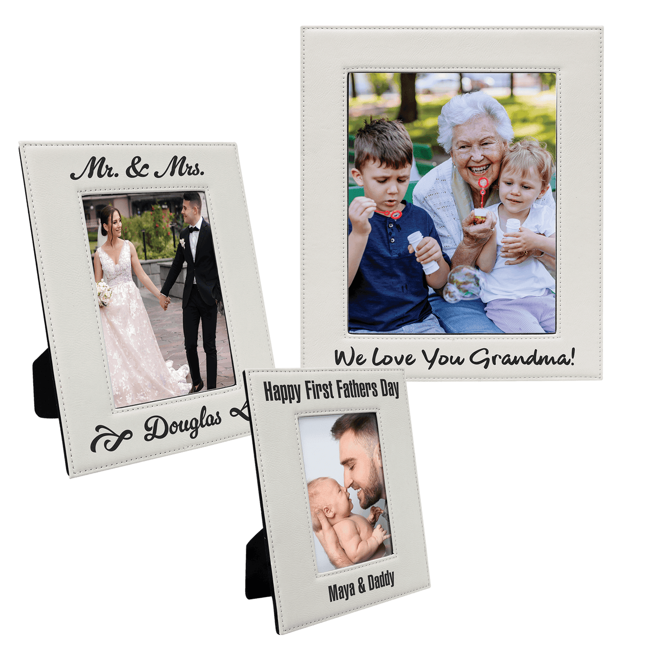 8" x 10" Rawhide Laserable Leatherette Photo Frame