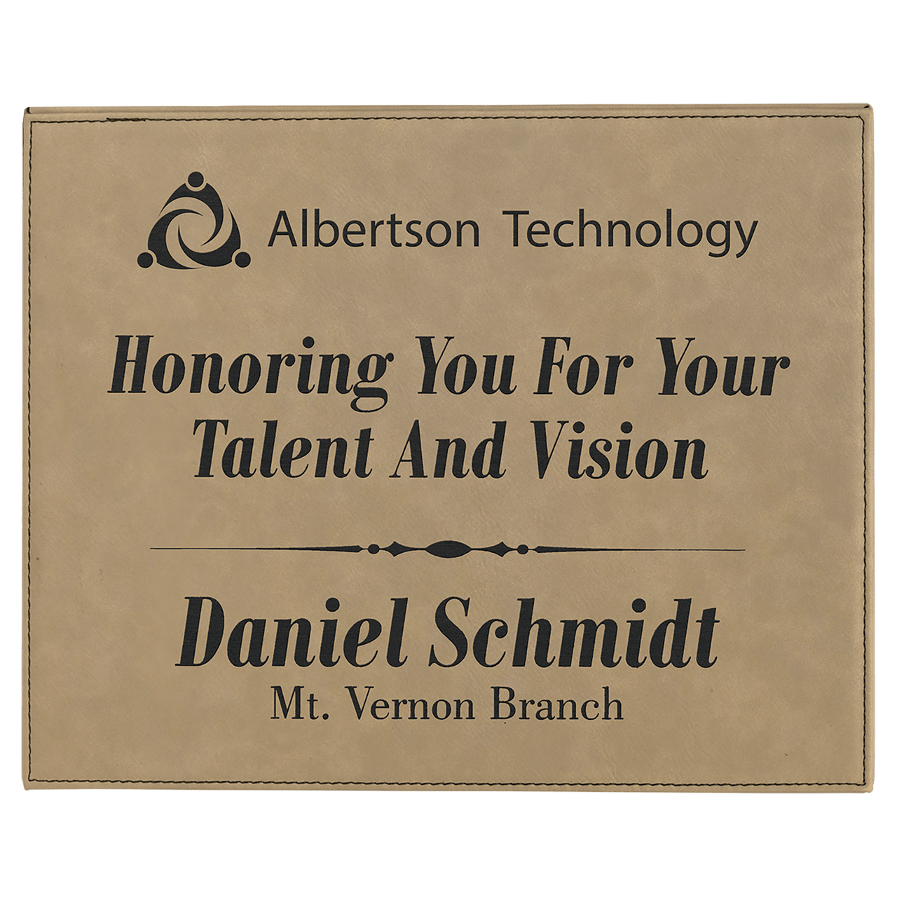 8" x 10" Dark Brown Laserable Leatherette Plaque