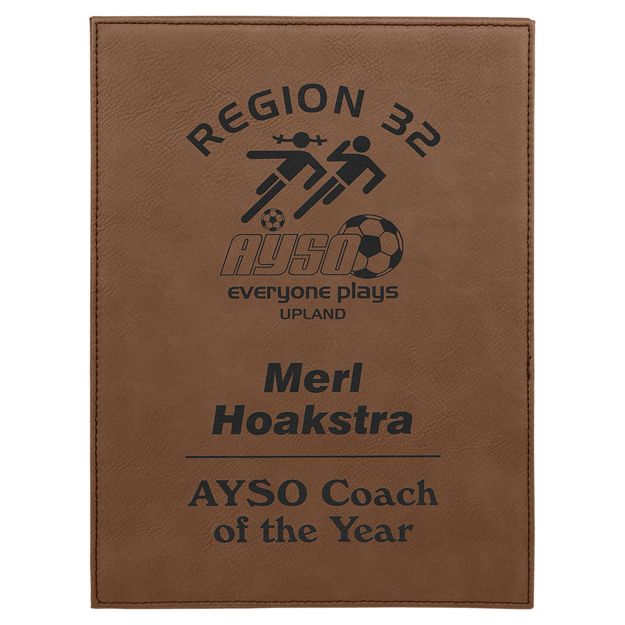 8" x 10" Dark Brown Laserable Leatherette Plaque