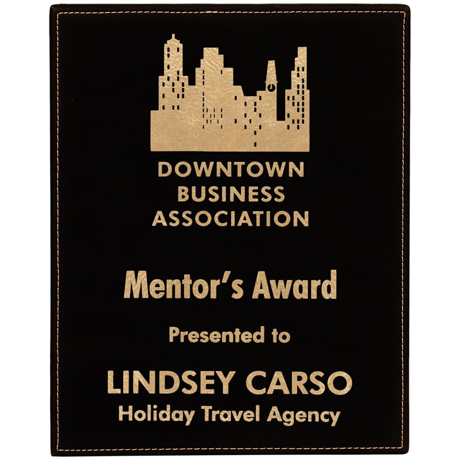 8" x 10" Dark Brown Laserable Leatherette Plaque