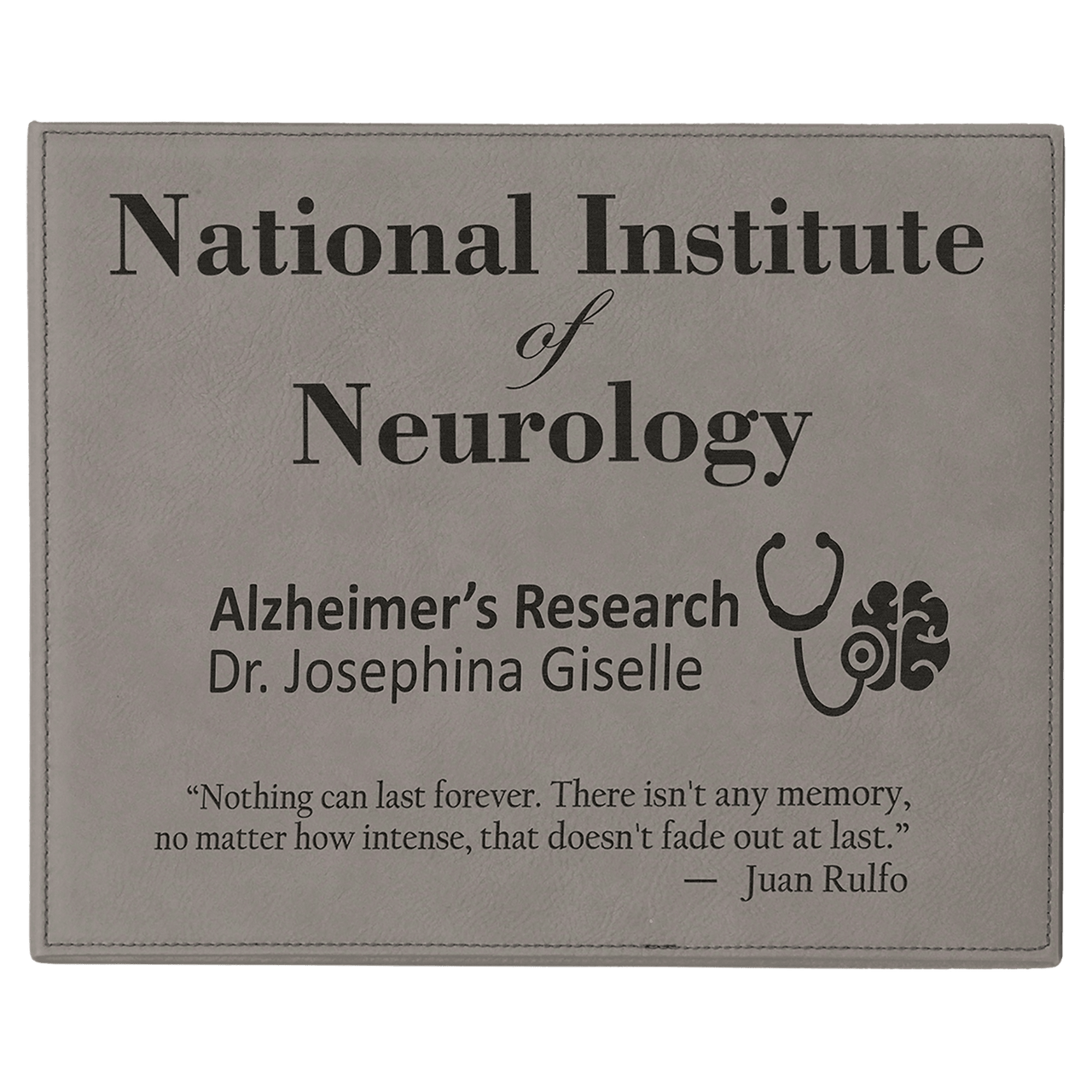 8" x 10" Gray Laserable Leatherette Plaque
