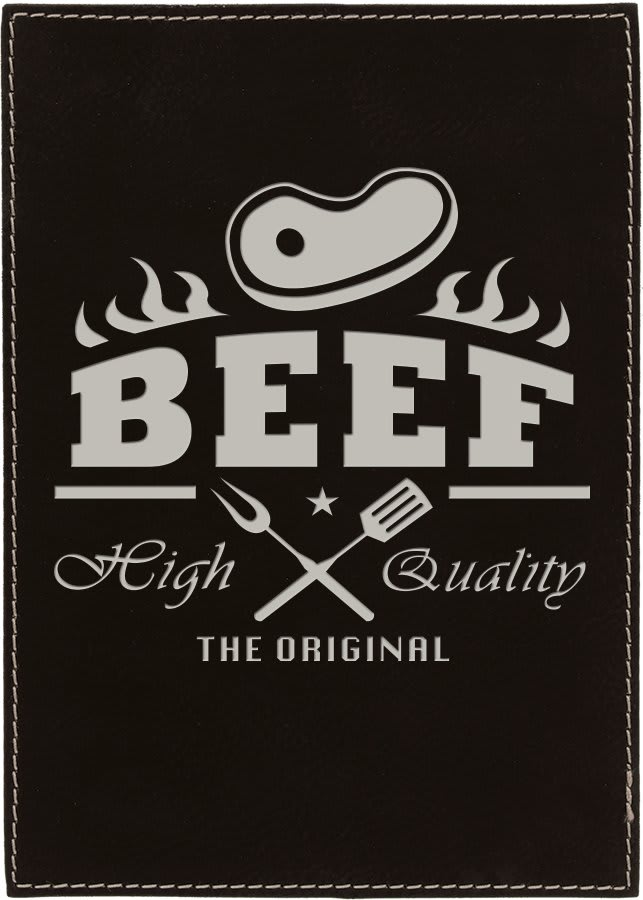 9" x 12" Black/Silver Laserable Leatherette Plaque