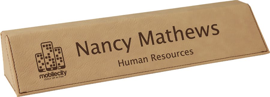 10 1/2" Rawhide Laserable Leatherette Desk Wedge