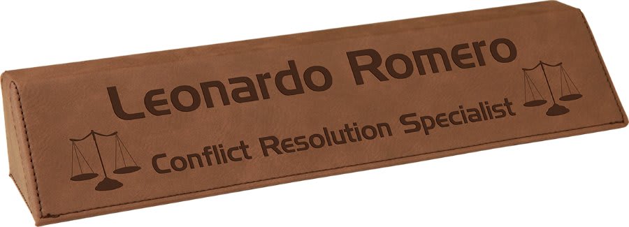 10 1/2" Rawhide Laserable Leatherette Desk Wedge