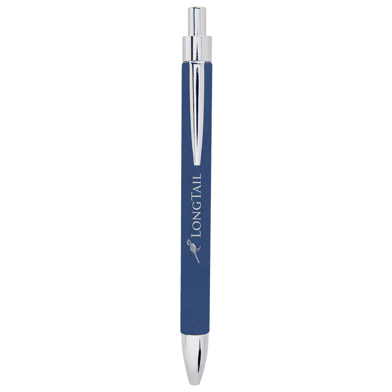 Blue/Silver Laserable Leatherette Pen