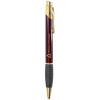 Thumbnail for Gloss Burgundy Brass Ballpoint Pen with Gripper