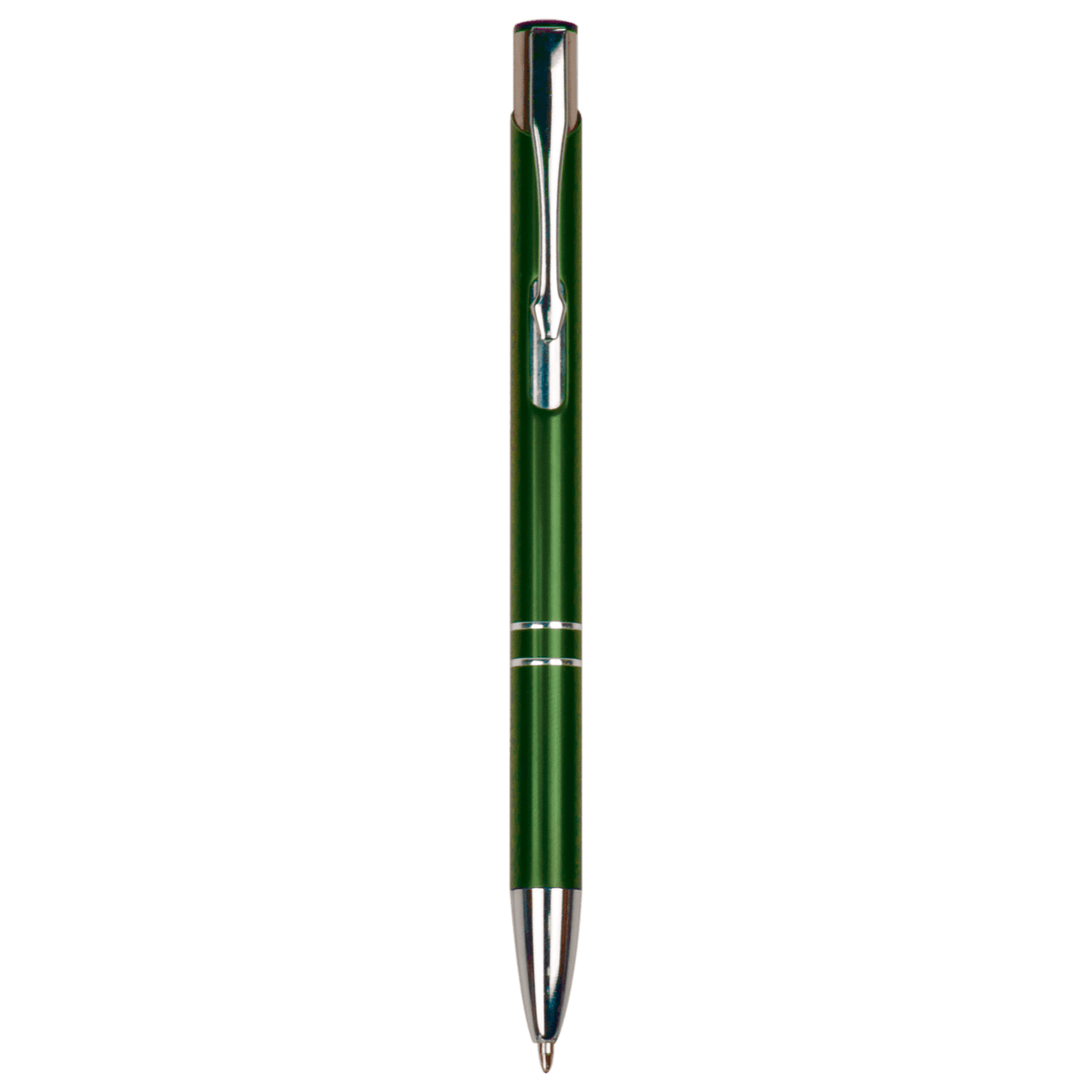 Green with Silver Trim Laserable Pen with Gripper