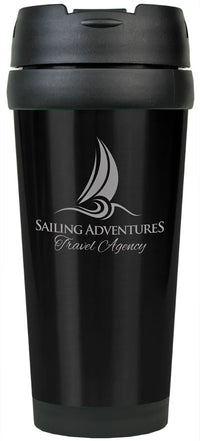 Thumbnail for 16 oz. Black Laserable Stainless Steel Travel Mug without Handle